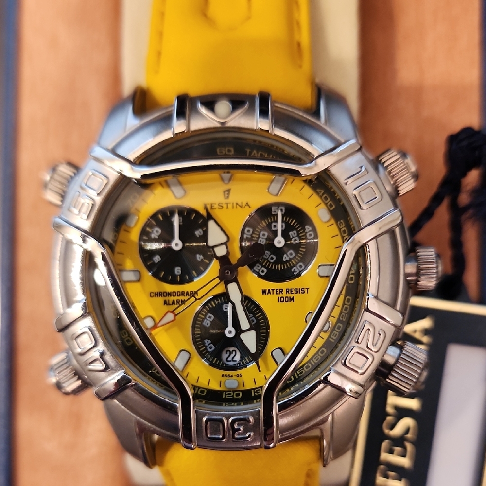 Festina Yellow Chronograph Watch